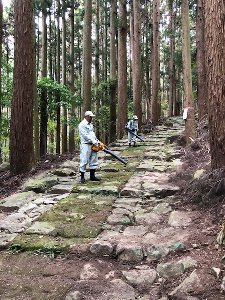 石坂石畳道整備作業